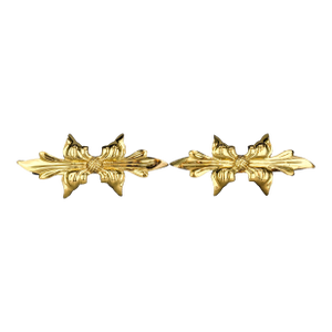 Pair of Vintage Brass Curtain Tiebacks Drapery Holders Set of 2