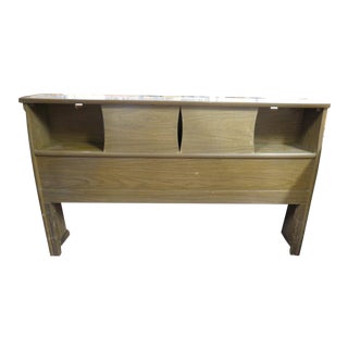 Vintage Mid Century Modern Walnut Laminate Kroehler Full Size Headboard For Sale