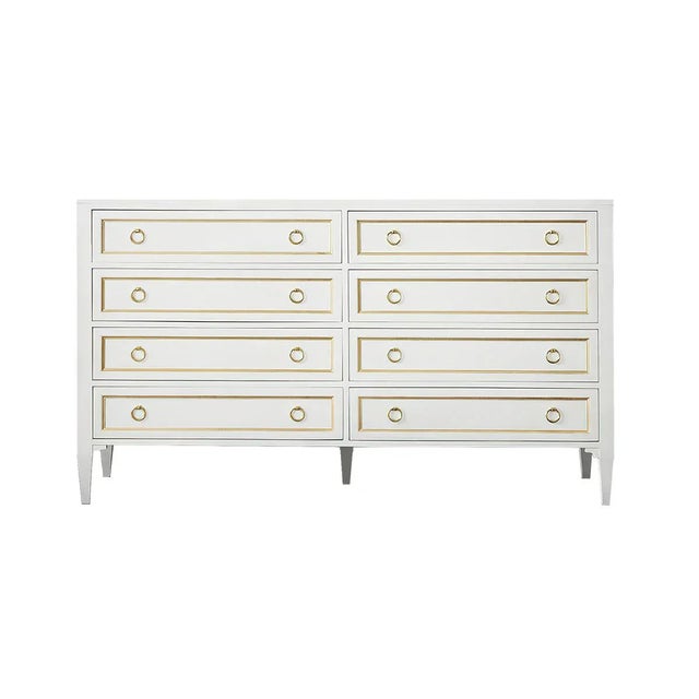 Classic White Painted Dresser with an antique white lacquered finish. This eight-drawer dresser complements both...