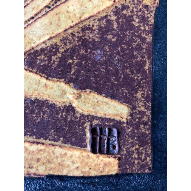 Patrick Horsley Handmade Stoneware Abstract Modernist Graphic Design Tray Wall Art For Sale - Image 4 of 5