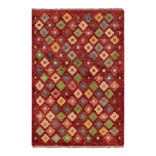 Eclectic Balochi Red/Blue Wool Rug - 3'3''x4'10'' For Sale