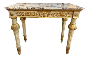 18th Century Italian Carved and Parcel Gilt Neoclassical Console