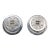 Vintage Signed Napier Doris Day Rhodium Plated Two Stacked Asian Coins Clip Earrings-2 Pieces For Sale