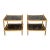 Pair Directoire Style Brass and Giltwood Eglomise Top End Tables For Sale