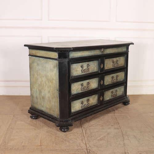 Wood Italian Painted Commode, 18th Century For Sale - Image 7 of 14