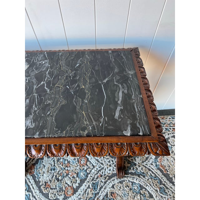 Antique Italian Baroque-Style Accent Table With Marble Top For Sale In Tulsa - Image 6 of 7