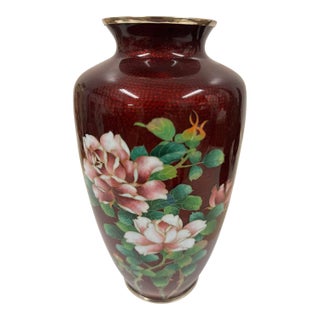 Mid-20th Century Vintage Japanese Cloisonné Enamel Vase For Sale