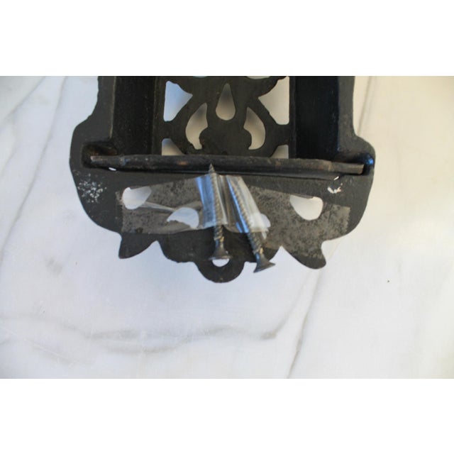 Vintage Cast Iron Wall Mounted Match Stick Holder For Sale - Image 9 of 11