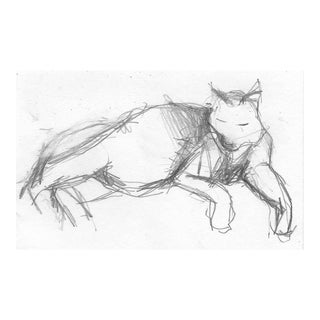 1960s Drawing of a Cat For Sale