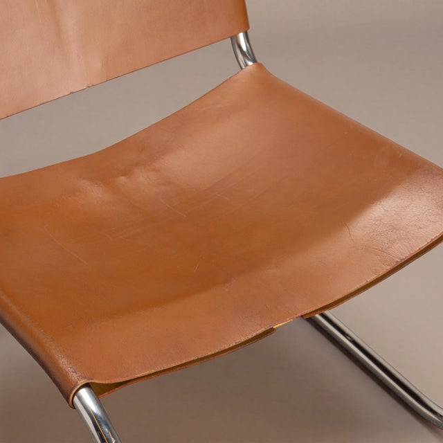 Brown Rare Knoll Mr30/5 Lounge Chairs in Leather by Mies Van Der Rohe for Knoll, Pair, Attributed For Sale - Image 8 of 12