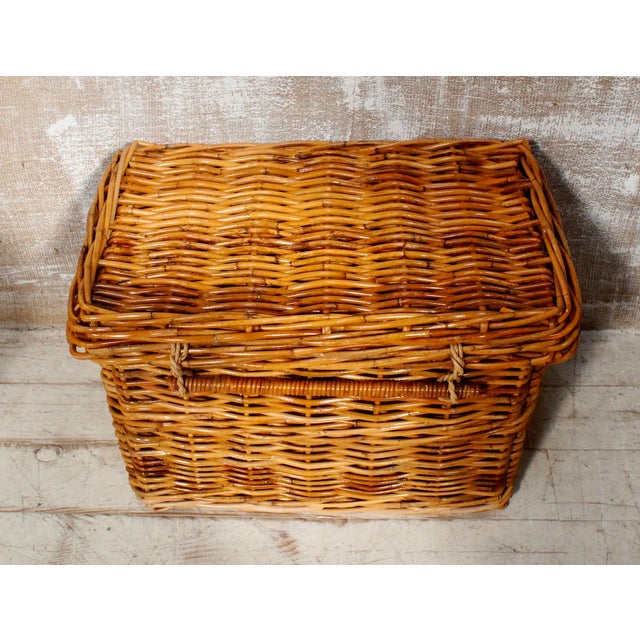 Vintage Wicker Log Basket, 1960 For Sale - Image 6 of 9