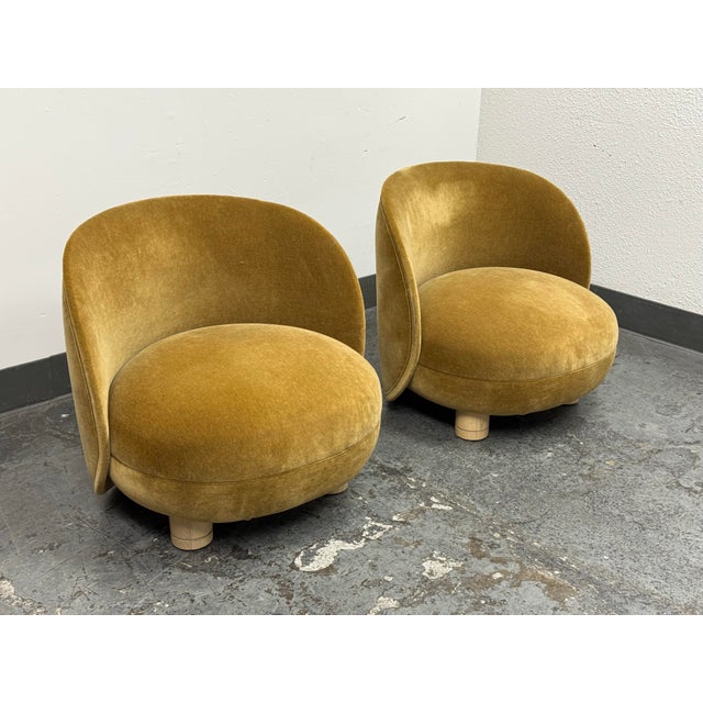 Modern Mohair Brown Sugar Laight Chairs, Pair For Sale - Image 3 of 12