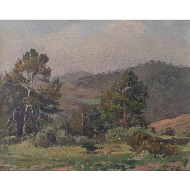 Signed and dated framed oil on canvas of a catalan landscape. Artist name: signed (unidentified at present) dated 44...