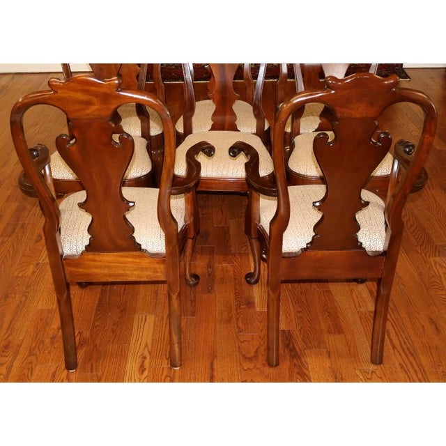Set of 8 Stickley Mahogany Philadelphia Queen Anne Style Slip Seat Dining Chairs Dimensions : Side chairs - 41.75" Tall X...
