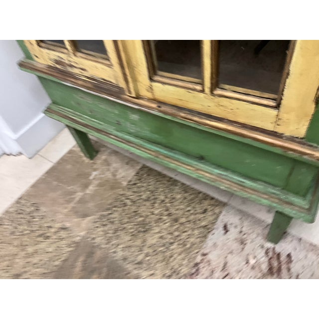 19th Century Painted Jelly Cupboard With Glass Doors and Original Patina For Sale - Image 4 of 16