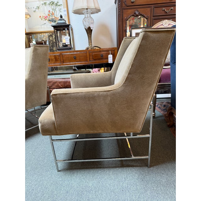 Vanguard Furniture Michael Weiss for Vanguard Furniture Mohair Chairs, Pair For Sale - Image 4 of 12