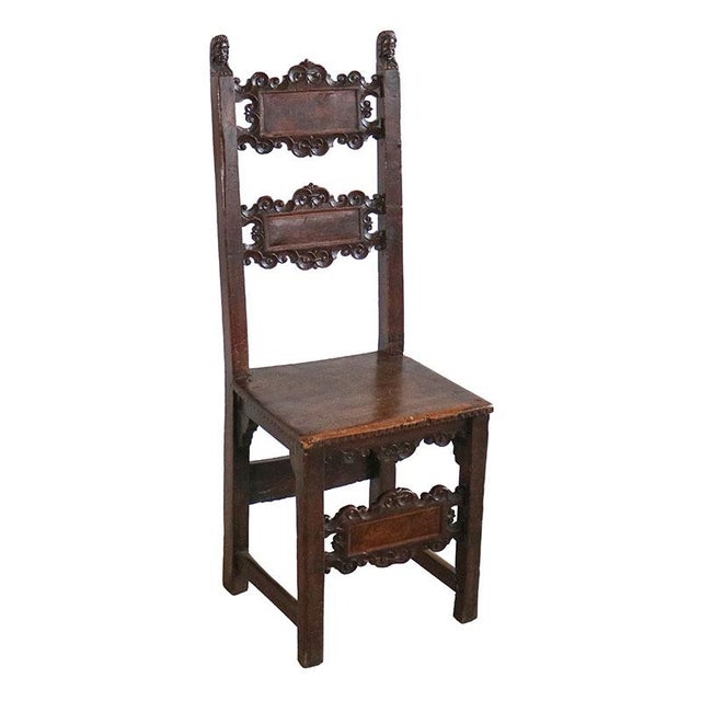 Renaissance Chair in Carved Walnut For Sale - Image 15 of 15