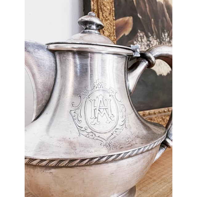 Rogers Bros. Antique Silver Plated Teapot From Astor House Hotel Nyc For Sale - Image 4 of 7