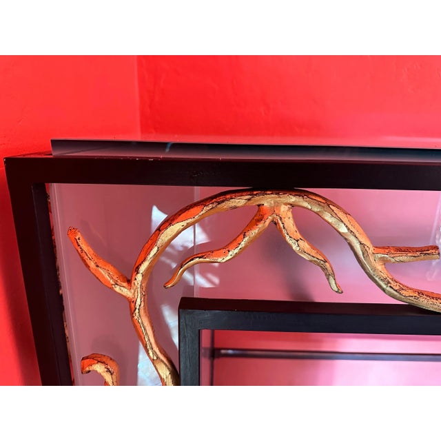 Garouste & Bonetti Style Wrought Iron and Glass Corner Shelves - A Pair For Sale - Image 9 of 12