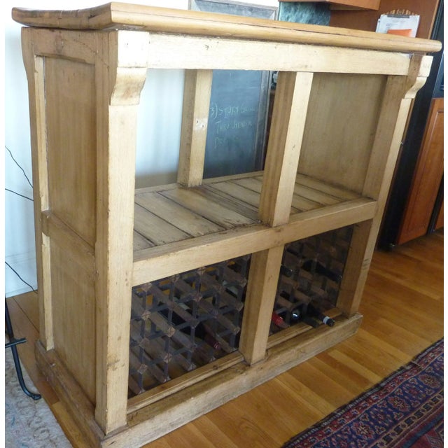 English Antique English Pub Pine and Wrought Iron Shelving For Sale - Image 3 of 8
