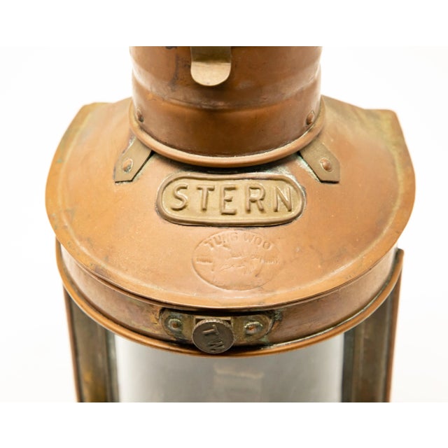 Mid 20th Century Copper Stern Ship Lantern For Sale - Image 10 of 12