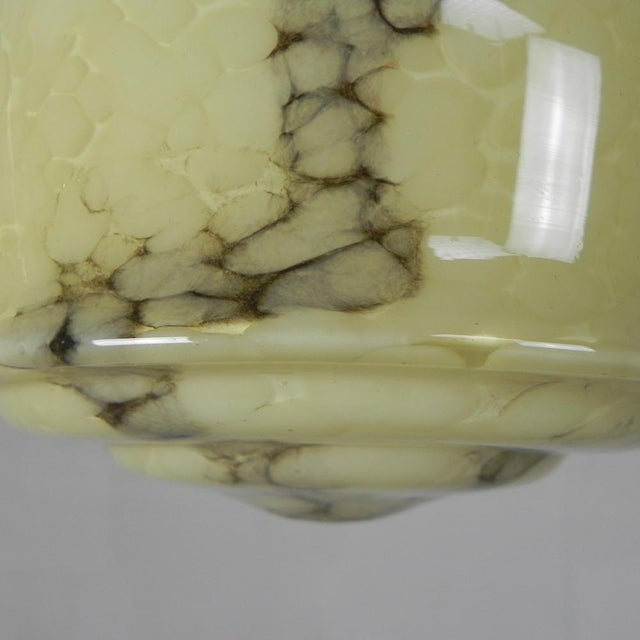 Art Deco Pendant Lamp with Marbled Glass Shade, 1930s For Sale - Image 14 of 17