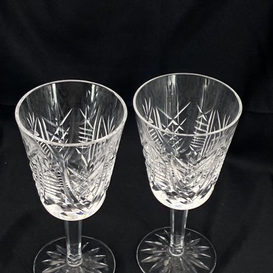 Late 20th Century Vintage Waterford Crystal “Clare” White Wine Glasses, Goblets - Pair For Sale - Image 5 of 12