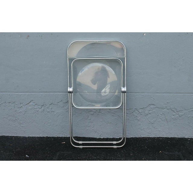Metal C1970's Mid Century Modern Lucite & Chrome Folding Side Chairs - a Pair For Sale - Image 7 of 9