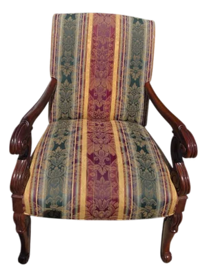 1990s Hickory Chair Co. Armchair Gainsborough Regency Bergere Lounge Louis XV Mahogany