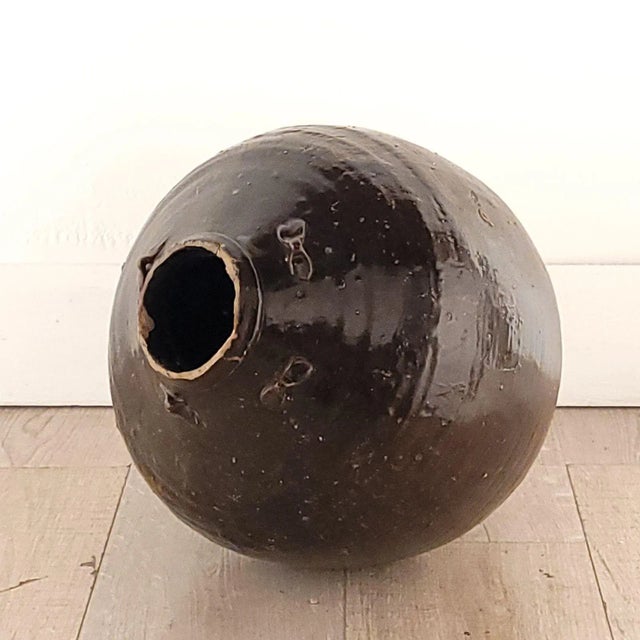 A Chinese brown glazed stoneware Martaban jar, 19th century.