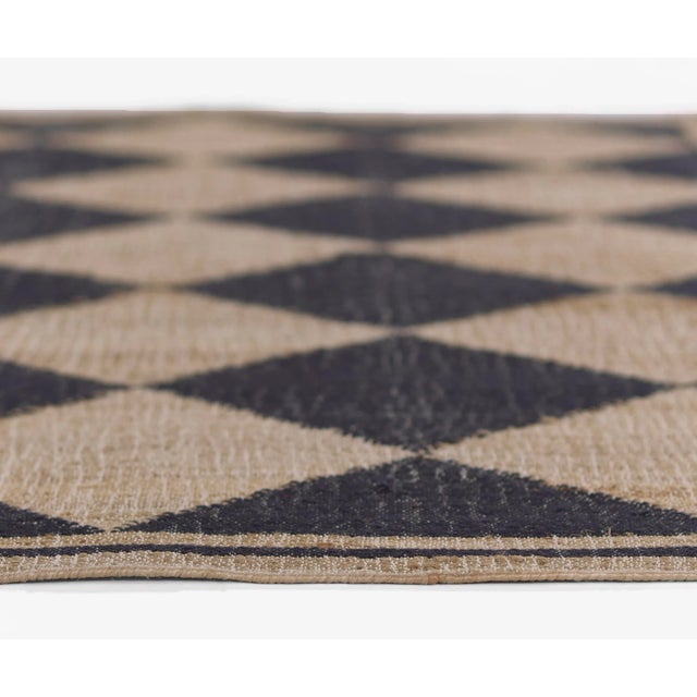 2020s Erin Gates by Momeni Orchard Court Checker Black Hand Woven Wool and Jute Area Rug 2'3" X 12' Runner For Sale - Image 5 of 12