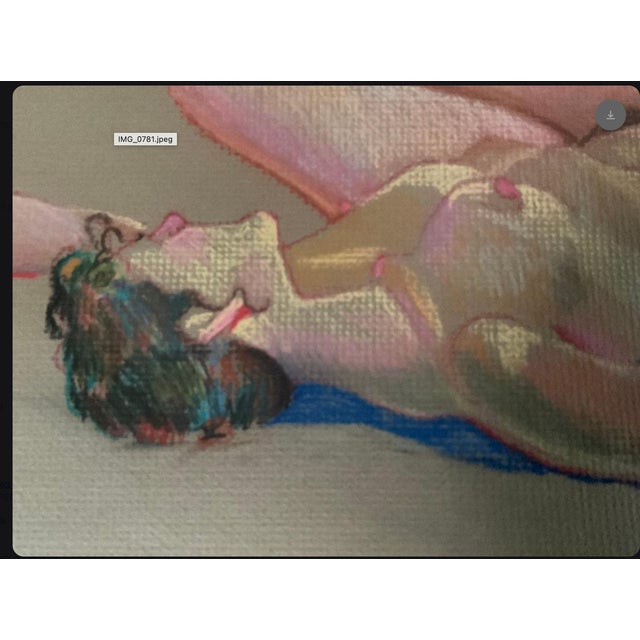 pastel nude on paper, study of the graceful female form, inspired by fresh local color.