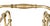 American brass wood holder. Stick and ball design with loop handle and bun feet.