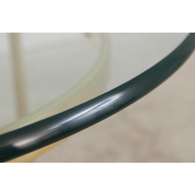 Brass & Glass Round End Table For Sale - Image 9 of 14