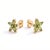 18k Gold Plated Peridot Flower Stud Earrings • Marquise Cut Natural Gemstone Floral Cluster - A Pair For Sale - Image 4 of 5