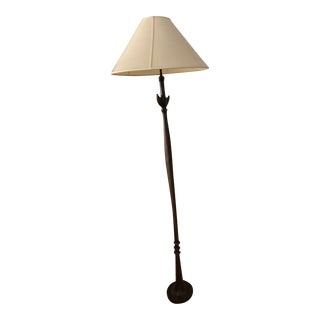 Ironies Floor Lamp With Off White Linen Shade For Sale