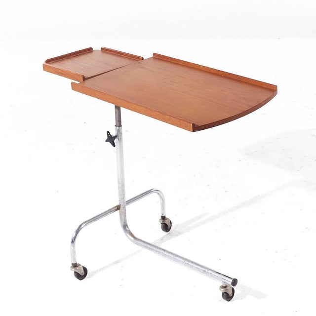 Hmn Mid Century Danish Teak Adjustable Tray Table For Sale - Image 10 of 10