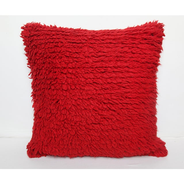 Contemporary Handmade Home Decor Red Tone Pillow Cover -20'' X 20'' For Sale - Image 3 of 8