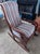 American Vintage Mahogany Rocking Chair - Red White & Blue Stripe Upholstery For Sale - Image 3 of 4