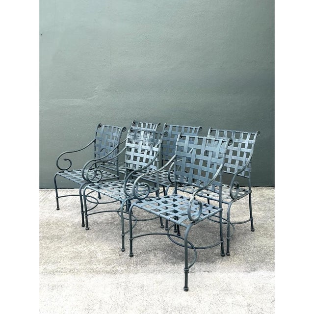 Vintage Brown Jordan “Florentine” Cast Aluminum Dining Chairs - Set of 6 For Sale - Image 12 of 12
