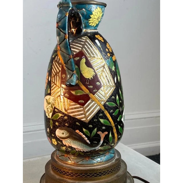 Ceramic Emil Fischer Asian Style Ceramic Lamp For Sale - Image 7 of 10