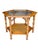 Vintage 1970s Faux Bamboo Hexagonal Side Table – Hollywood Regency Chinoiserie Glass Top & Cane Shelf Bring a touch of...