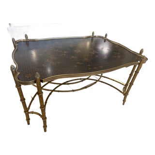 Chinoiserie Faux Bamboo Cocktail Table For Sale