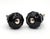 Vintage cabinet or drawer knobs made of black glass with a fluted shape. The original mounting nuts are not included. Good...