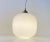 Metal Scandinavian Modern Ceiling Lamp in Brass and White Opaline Glass For Sale - Image 7 of 8