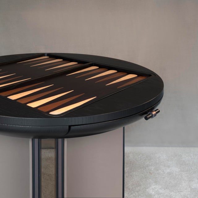 Contemporary Crawford Backgammon Table by Wood Tailors by Wood Tailors Club For Sale - Image 3 of 10