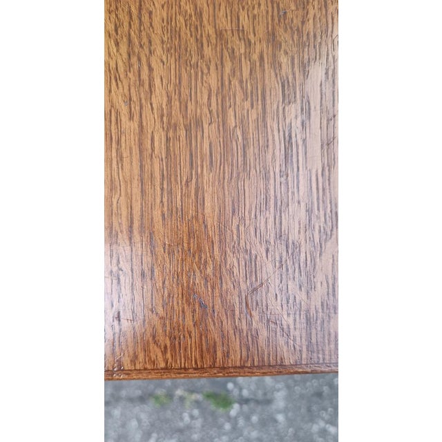 Oak Benches with Backrests, 1960s, Set of 2 For Sale - Image 11 of 13