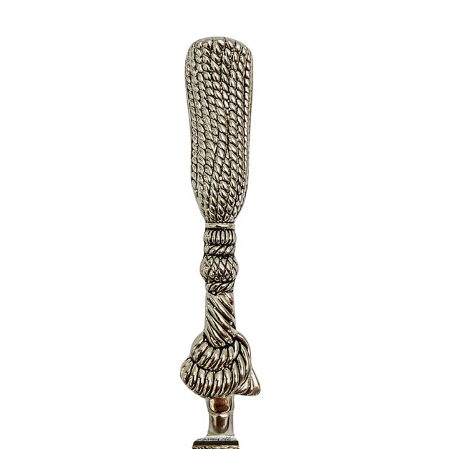 Late 20th Century Vintage French Silverplated Tassel Table Crumb Sweeper For Sale - Image 5 of 7