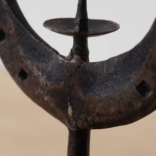 1950s French Iron Rooster Candlestick For Sale - Image 11 of 13
