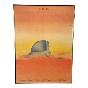 Vintage Abstract Surrealist Folon Sphinx Framed Wall Art Print